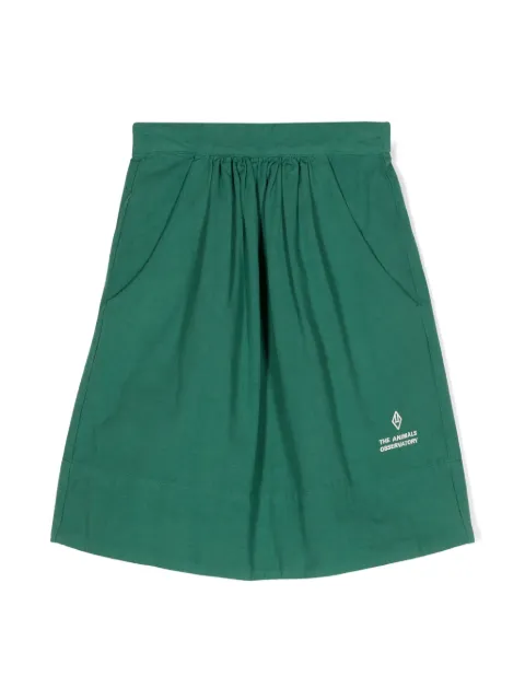 The Animals Observatory Sow logo-embroidered midi skirt