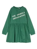 The Animals Observatory Tortoise logo-print dress - Green