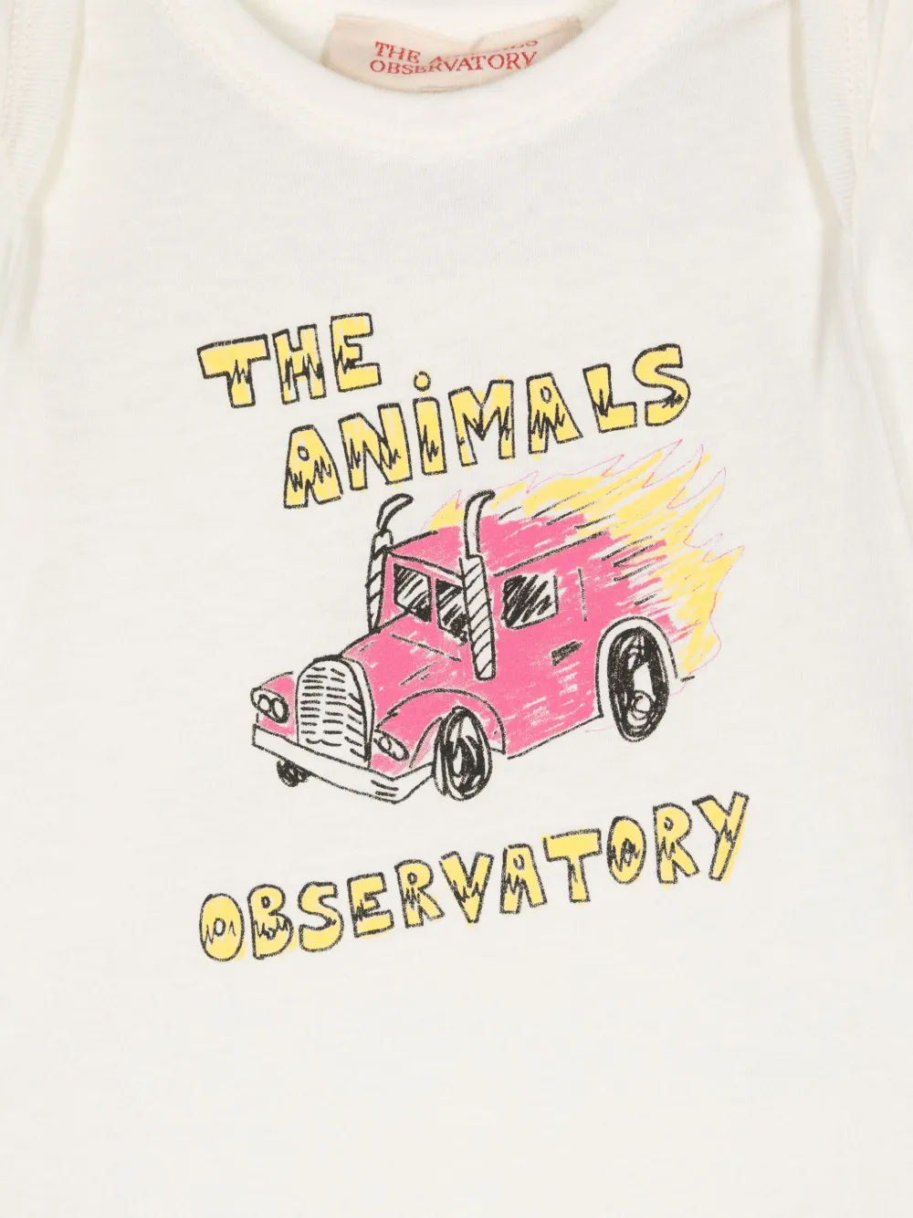 The Animals Observatory Romper met logoprint Wit