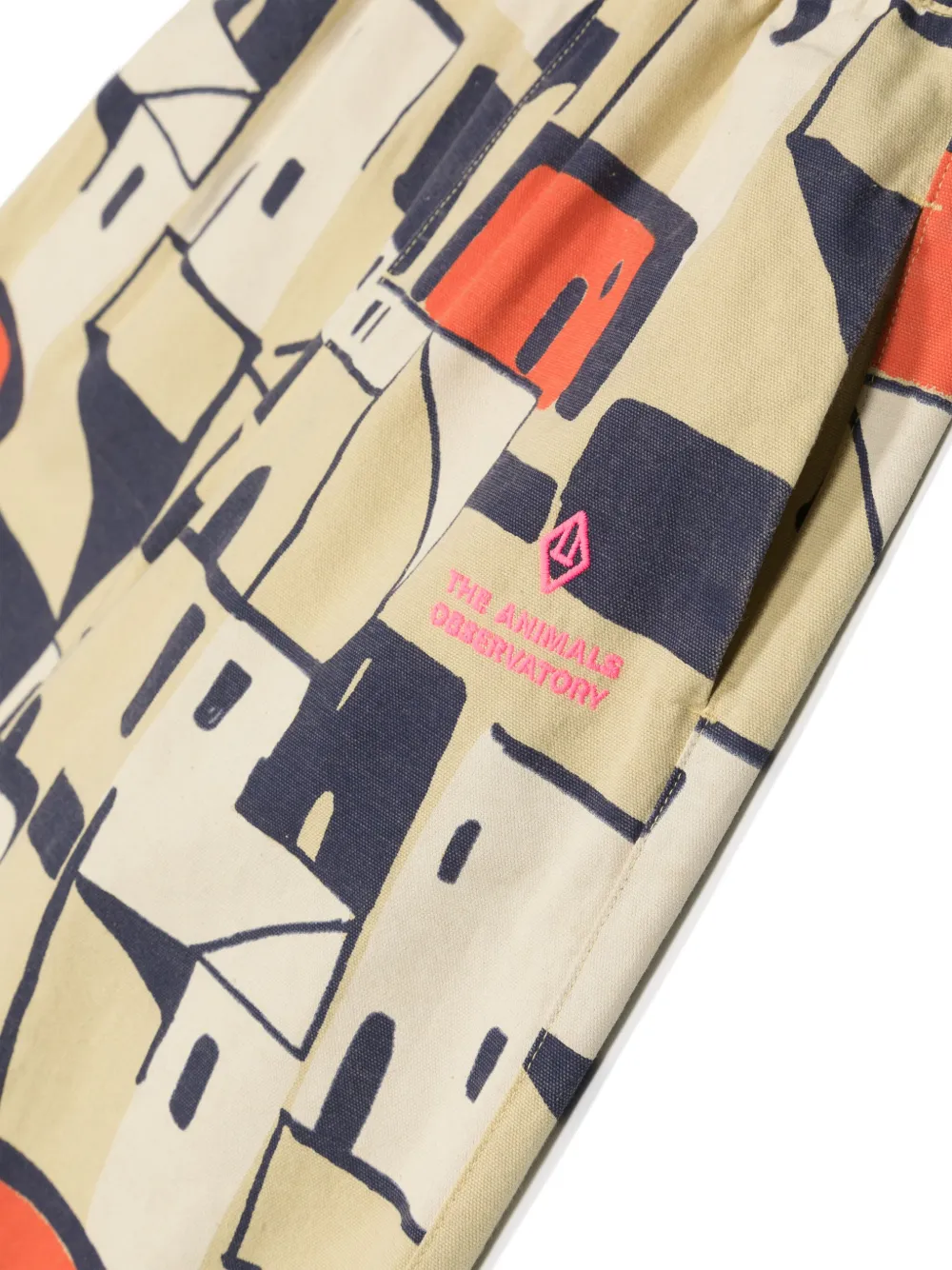 The Animals Observatory Elephant Canvas Trousers In Yellow