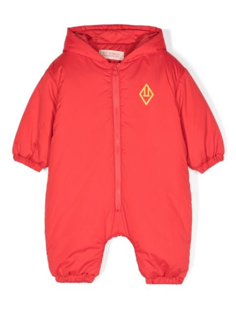 The Animals Observatory logo-print hooded snowsuit