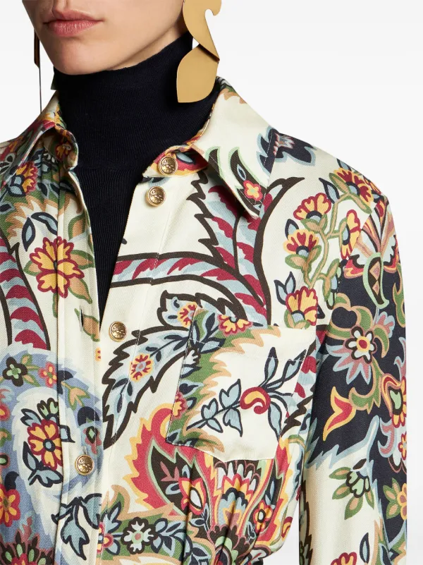 ETRO ペイズリー モチーフ シャツドレス マルチカラー ETRO ペイズリー モチーフ シャツドレス マルチカラー