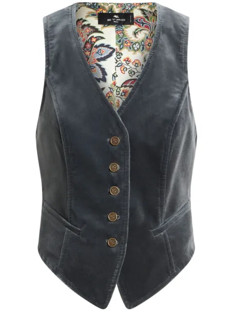 ETRO chaleco de terciopelo con cuello en V