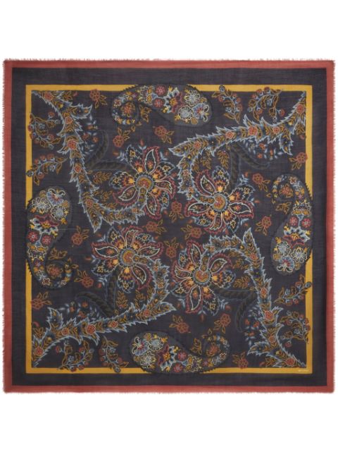 ETRO paisley-print wool-silk blend scarf Women