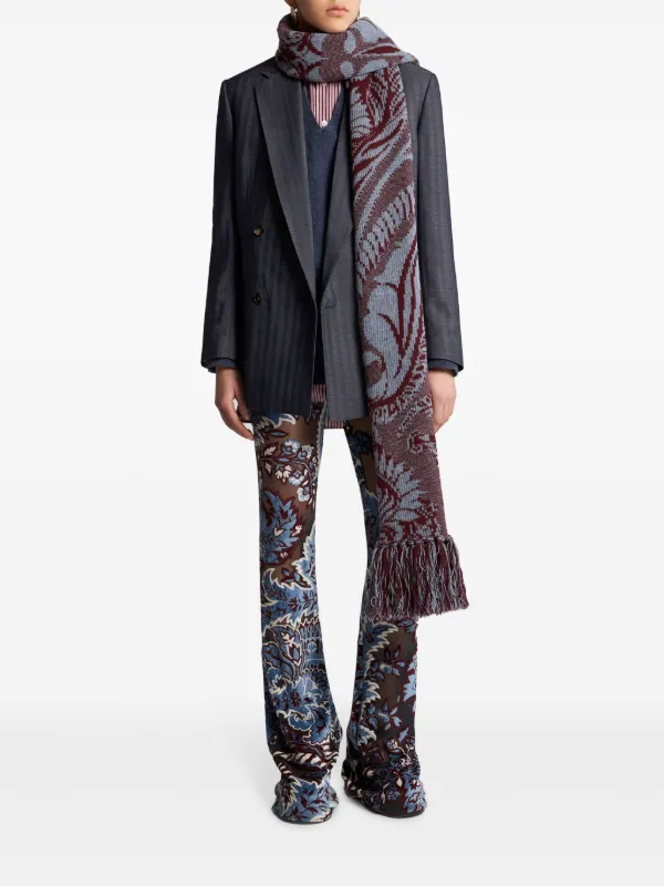 ETRO ヘイスリ柄 Vネック 長袖 シャケット 【関税込】 ETRO カシミア Vネックセーター | ブルー | FARFETCH JP