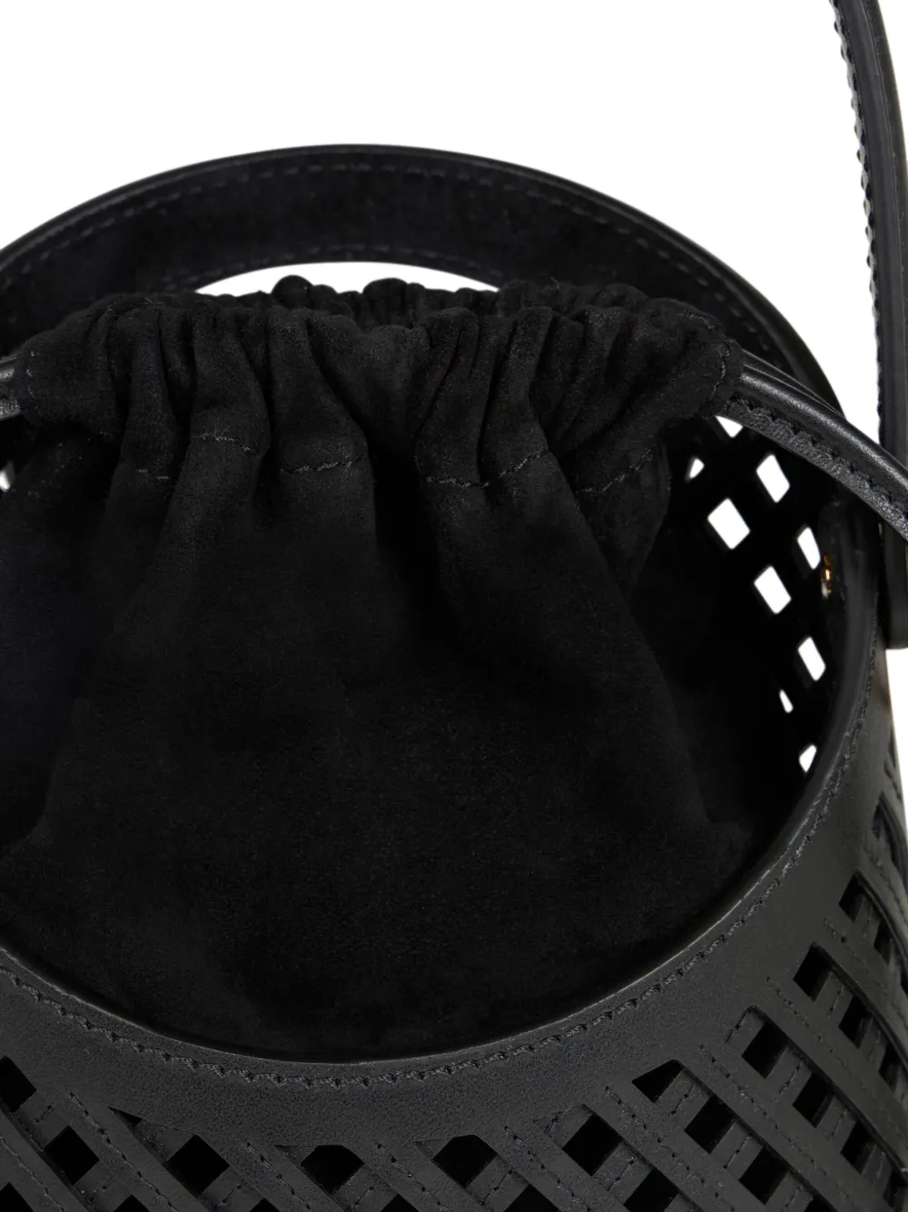 Etro Small Saturno Grid Cut-out Crossbody Bag In Black