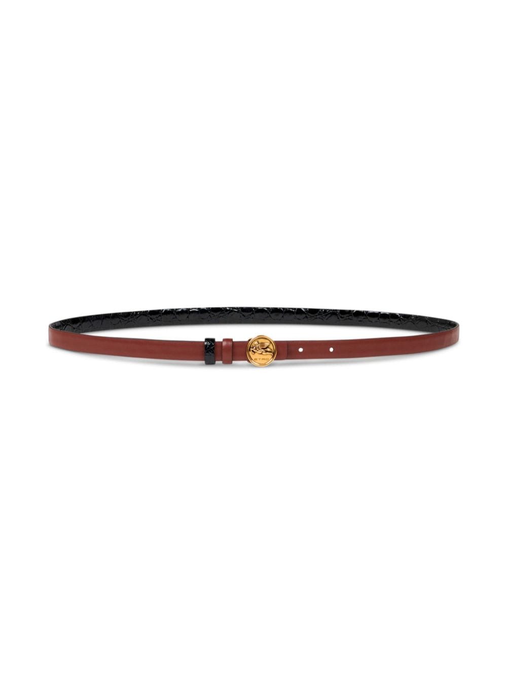 Shop Etro Pegaso-plaque Reversible Belt In Black