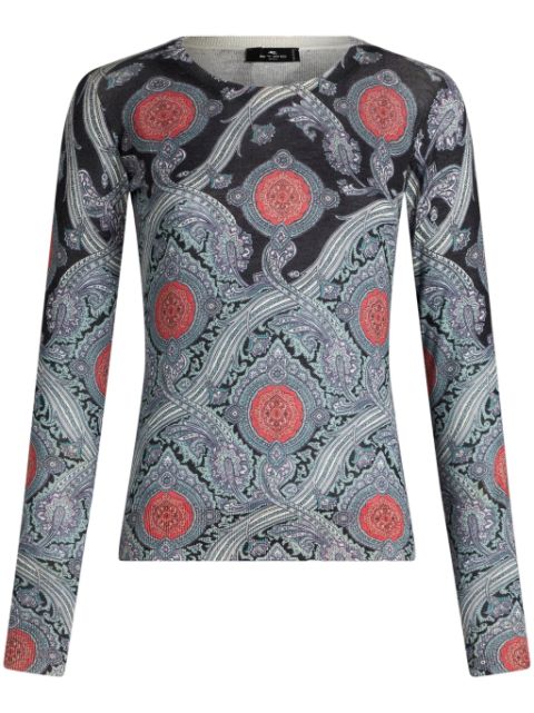 ETRO paisley-print silk sweater Women