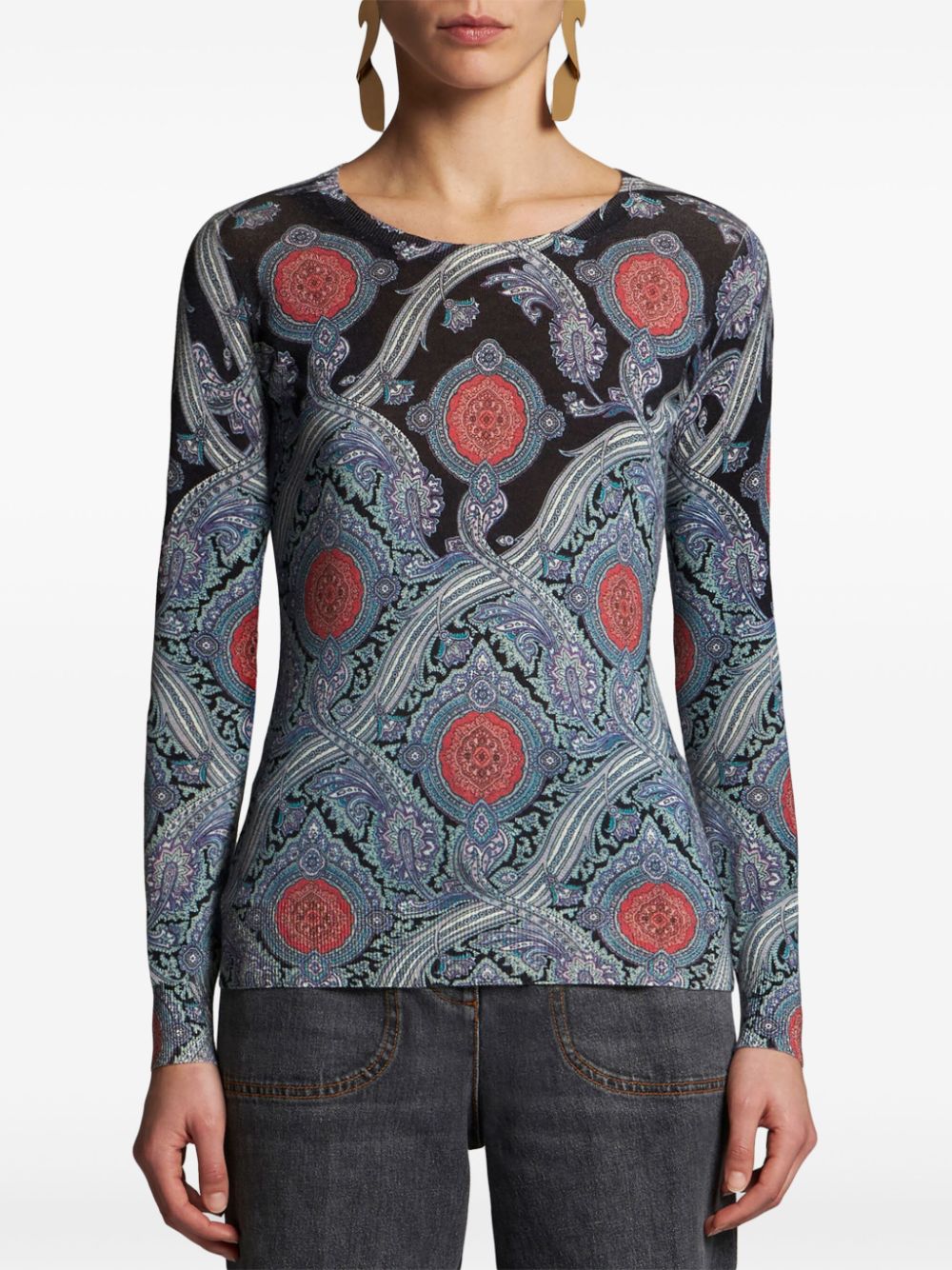 ETRO paisley-print silk sweater Women