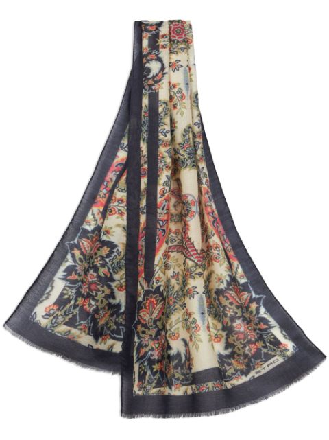 ETRO floral-print wool-silk blend scarf Women