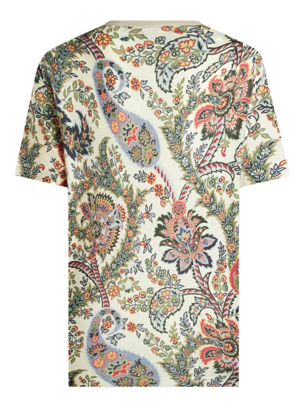 【Etro】ペイズリーコットンジャージTシャツ ETRO ペイズリー Tシャツ | ニュートラル | FARFETCH JP