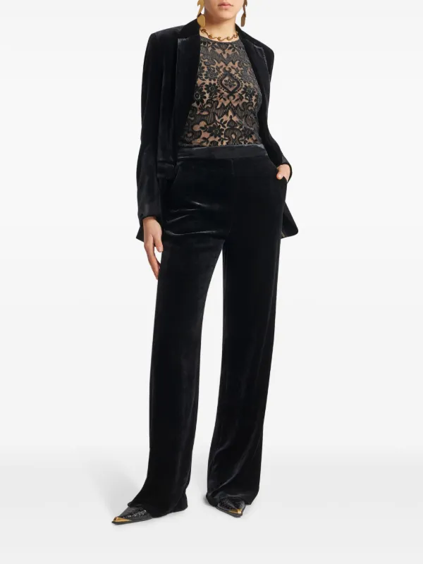 【関税込み】ETRO Velvet trousers ETRO Flared Velvet Trousers | Grey | FARFETCH