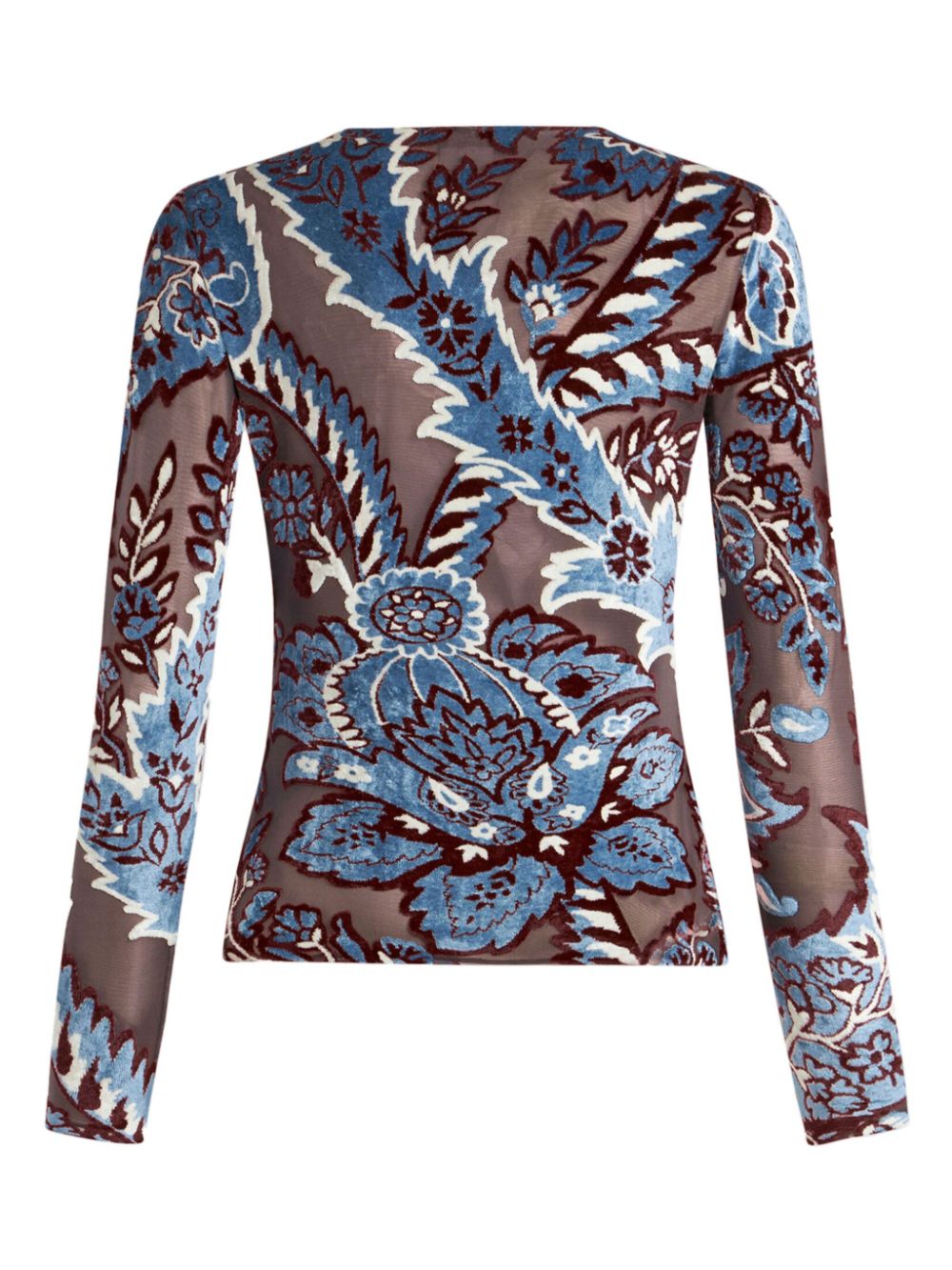 Affordable ETRO tulle and jacquard velvet top Women