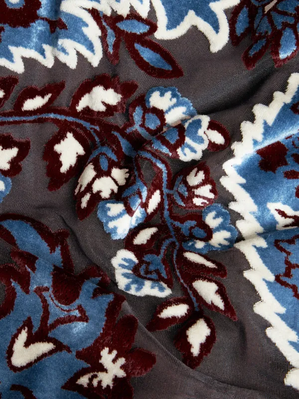 【関税送料込み】ETROジャカードベルベットドレス ETRO ジャカード ベルベットドレス | ブルー | FARFETCH JP