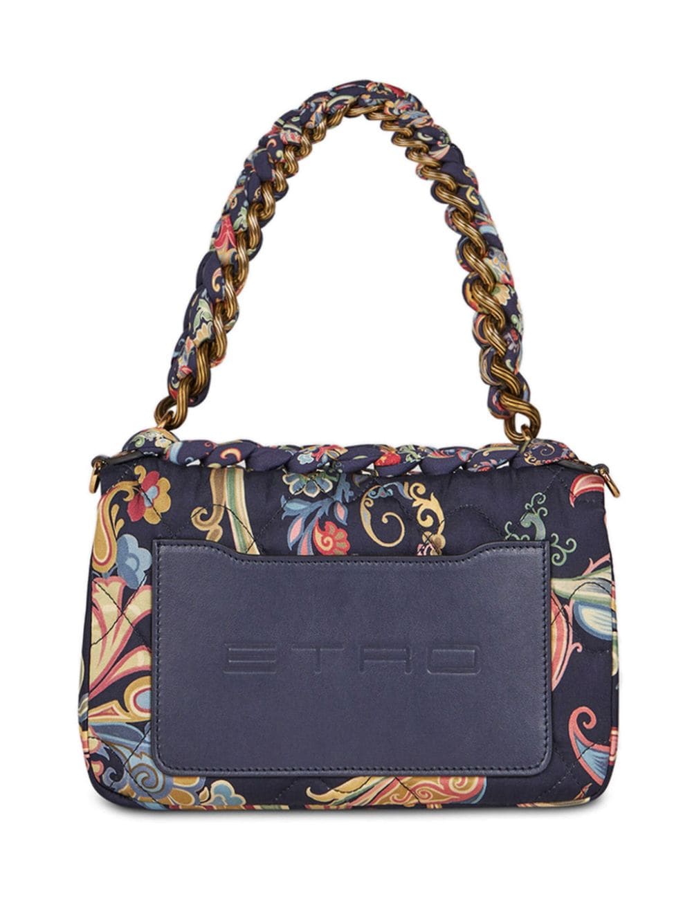 Shop Etro Mini Bond Quilted Shoulder Bag In Blau