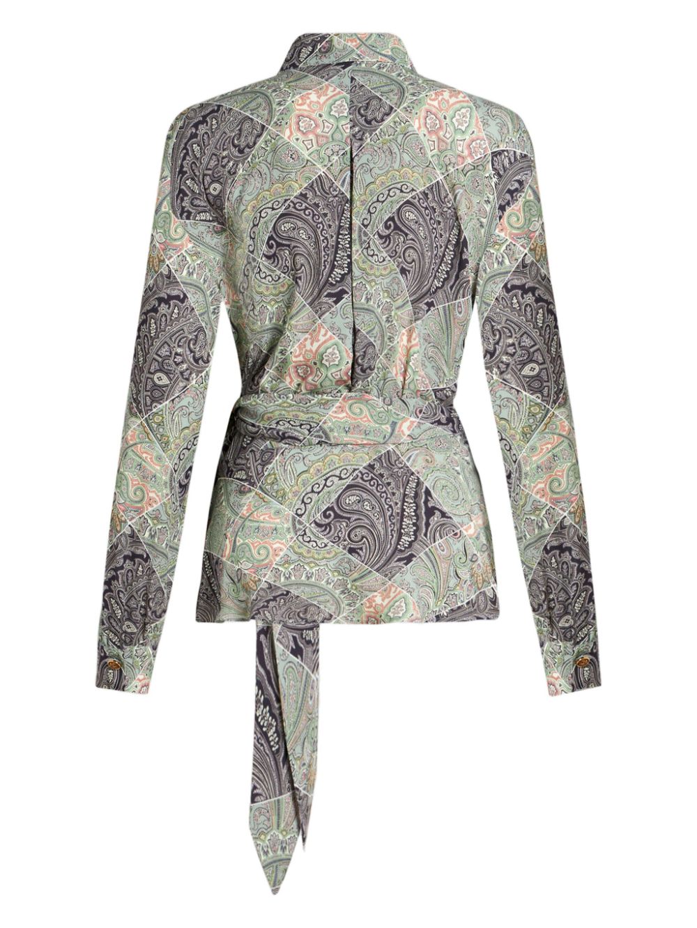 ETRO patchwork-print wraparound-style shirt Women