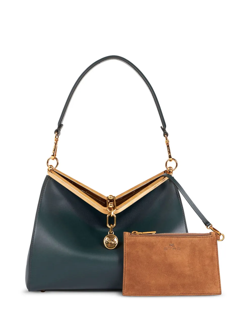 ETRO Vela レザー ショルダーバッグ M | グリーン | FARFETCH JP