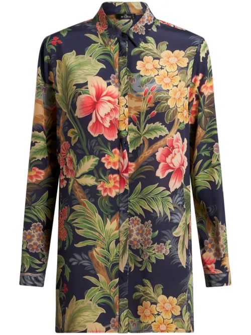 Chemise en soie à fleurs - ETRO - Modalova