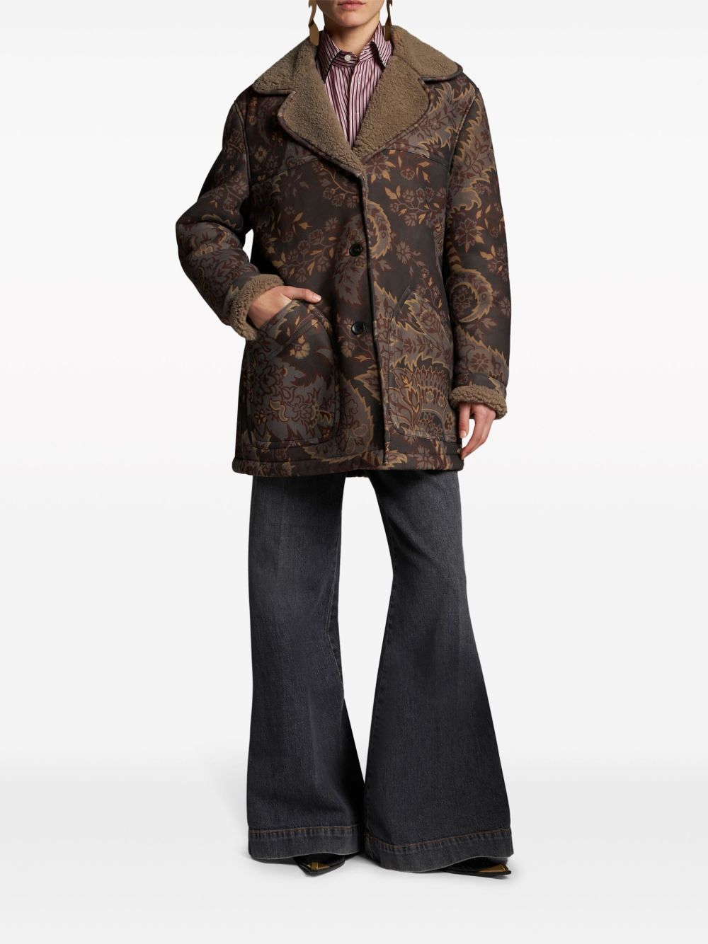 ETRO paisley-print shearling jacket Women