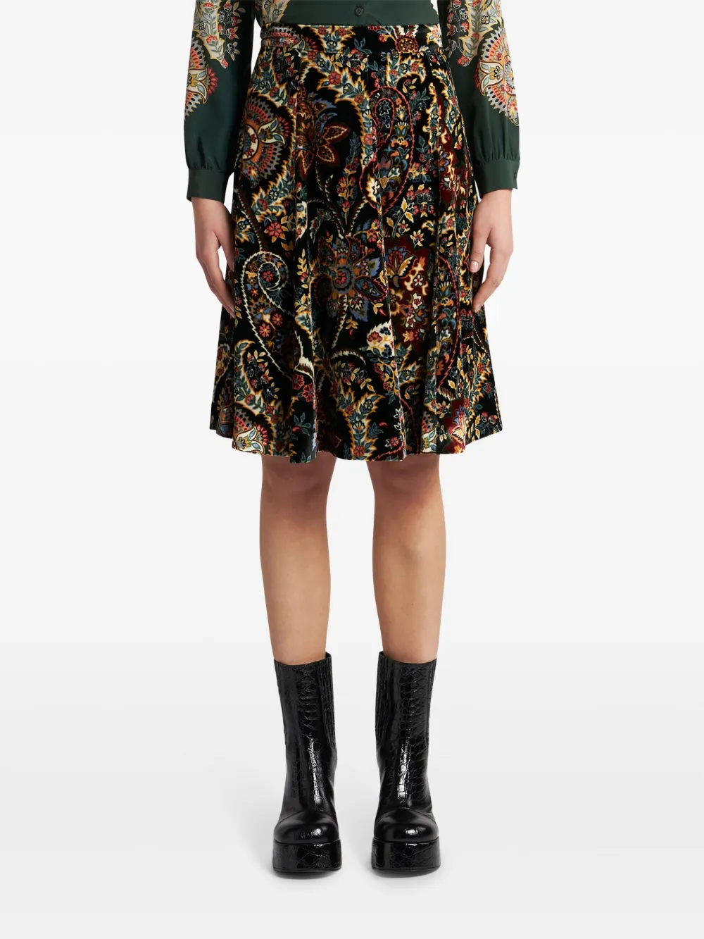 ETRO paisley-print velvet shirt | Skirts | Image 3