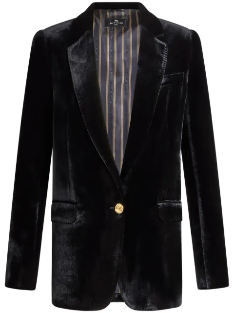 ETRO velvet single-breasted blazer