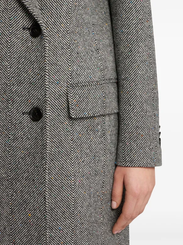 ETRO ヘリンボーン ダブルコート | ブラック | FARFETCH JP