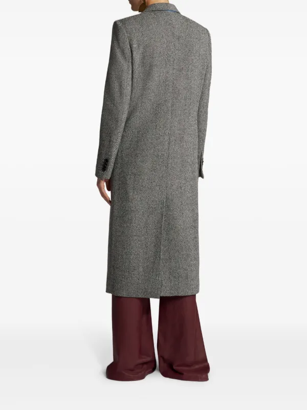 ETRO ヘリンボーン ダブルコート | ブラック | FARFETCH JP