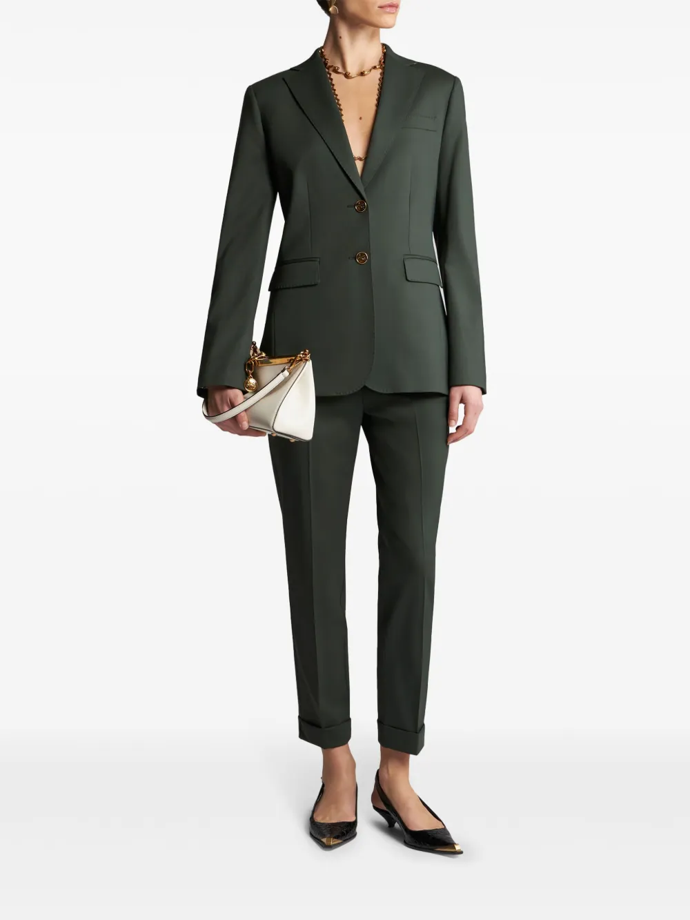 ETRO single-breasted wool blazer - Groen