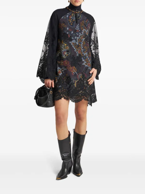 ETRO クレープデシン ミニドレス | ブラック | FARFETCH JP