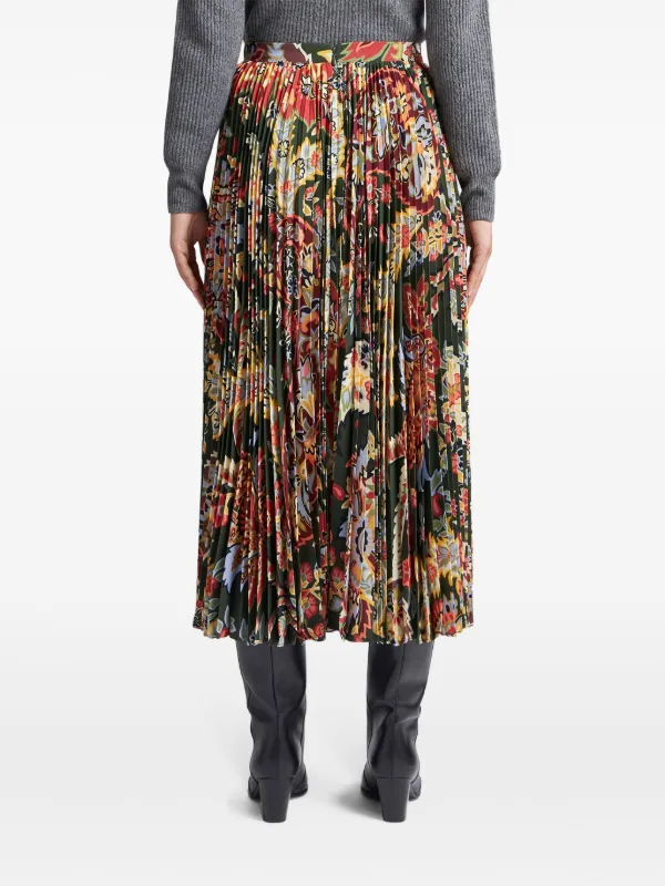 スカート ETRO PAISLEY PRINT SILK FLOUNCED SKIRT ETRO paisley-print Pleated Midi Skirt | Neutrals | FARFETCH