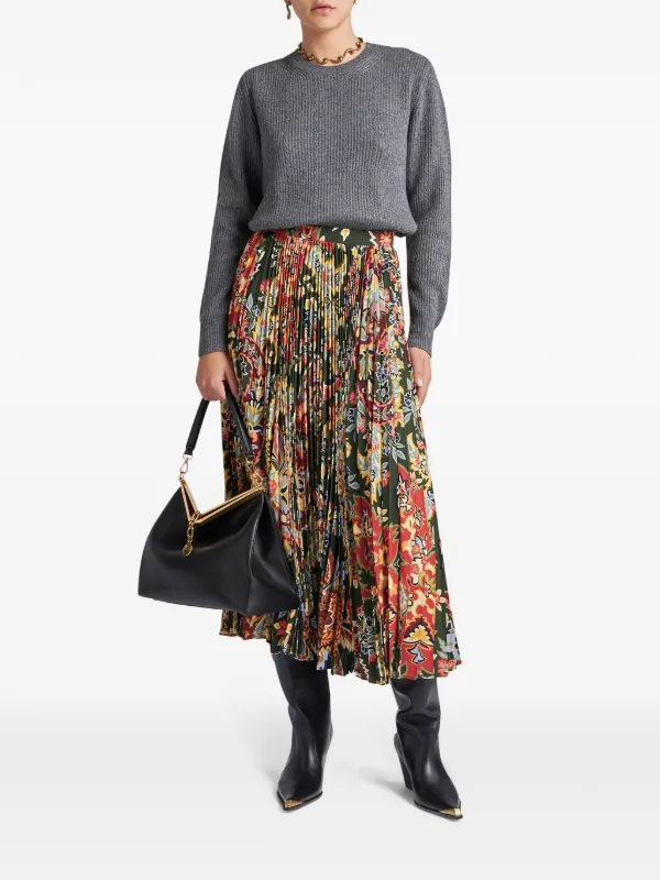ETRO paisley-print Pleated Midi Skirt | Neutrals | FARFETCH