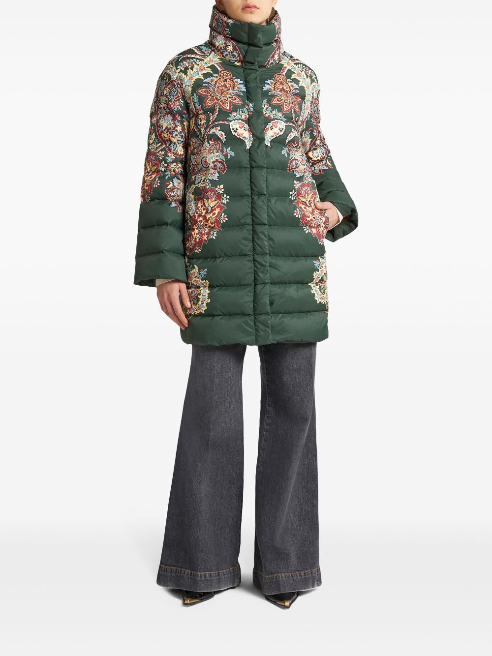 ETRO paisley-print zip-up puffer coat Women