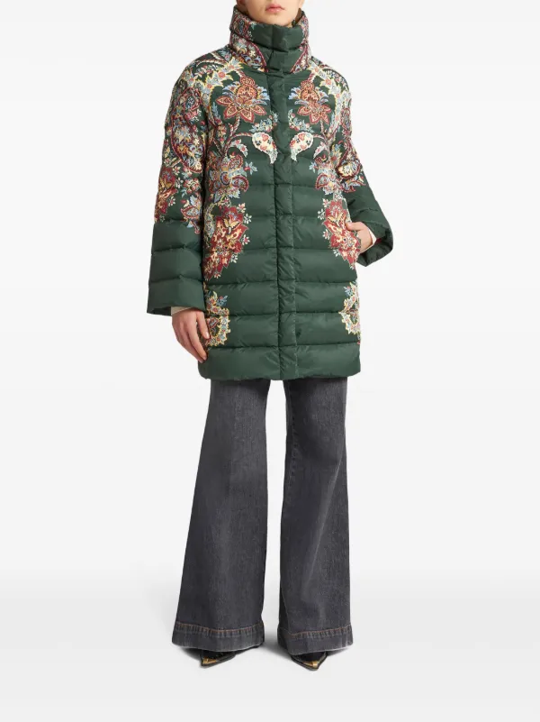 ジャケット ETRO Women Outer WRCA0024 GREEN ETRO paisley-print zip-up Puffer Coat | Green | FARFETCH