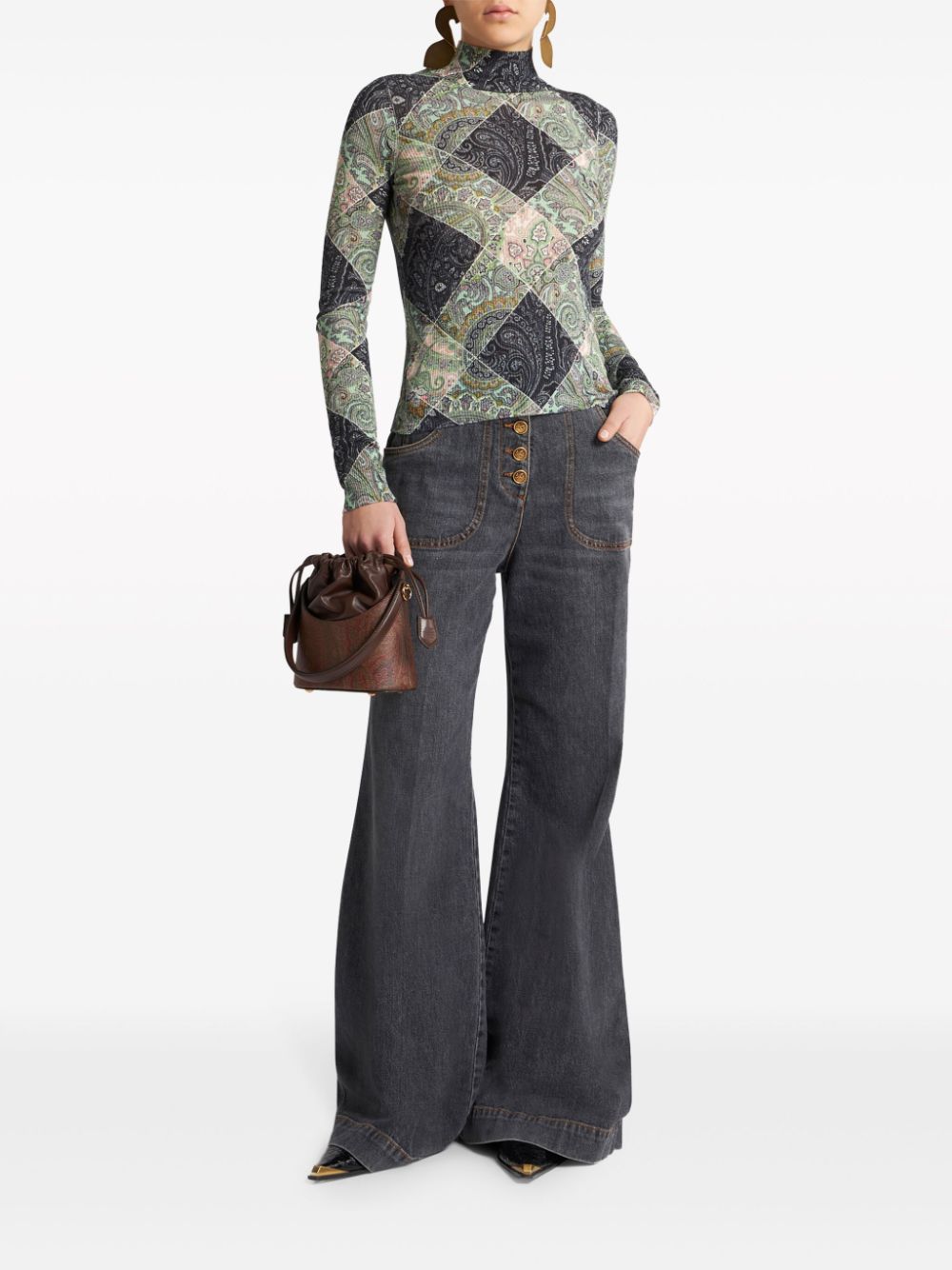 ETRO paisley-print wool sweater - Green