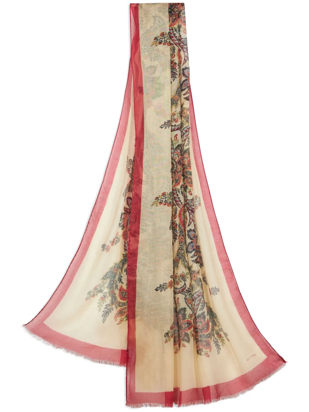 Etro Paisley-print Silk Scarf In Neutrals