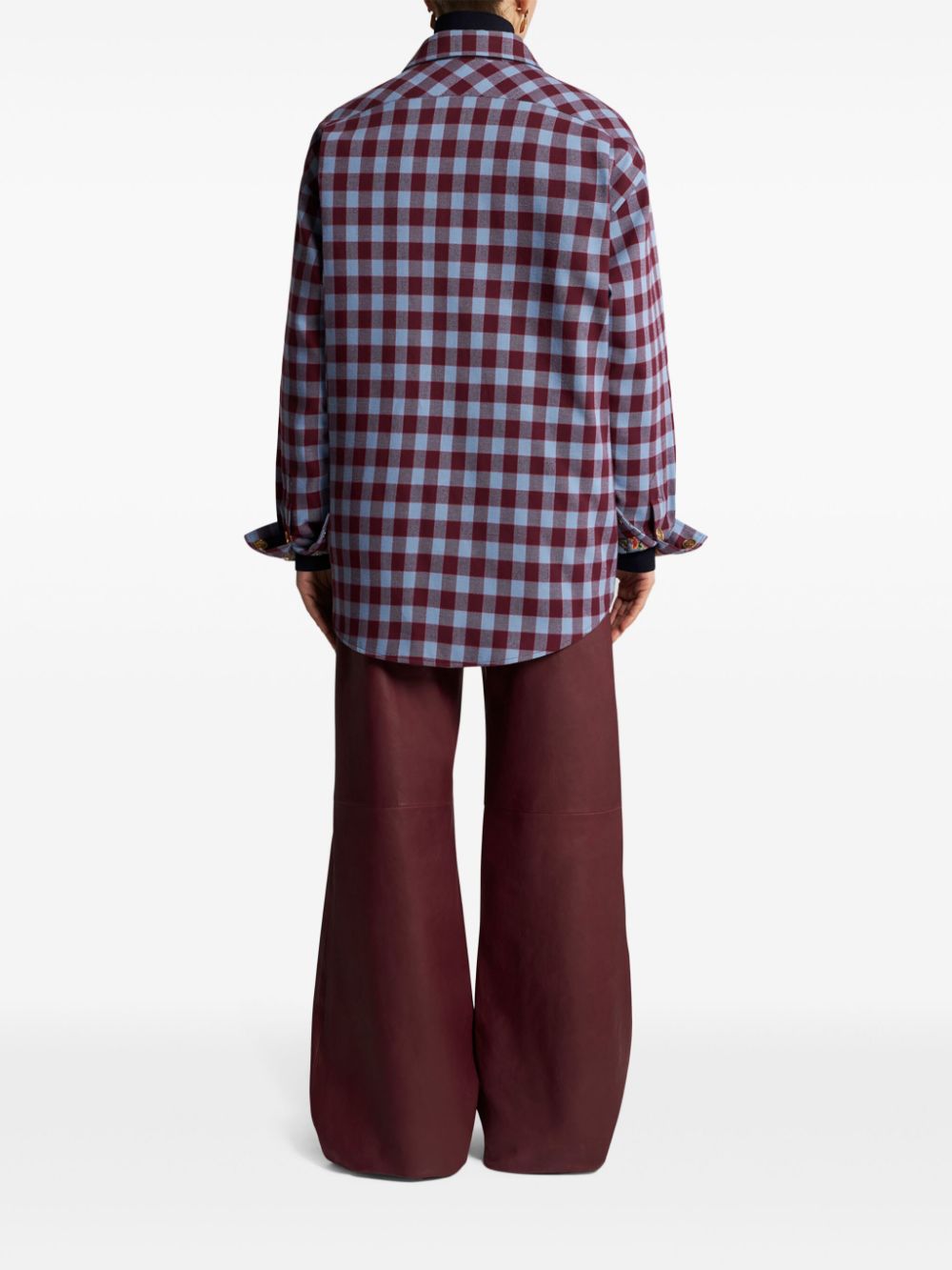 Shop Etro Padded Check Jacquard Shirt In Rot