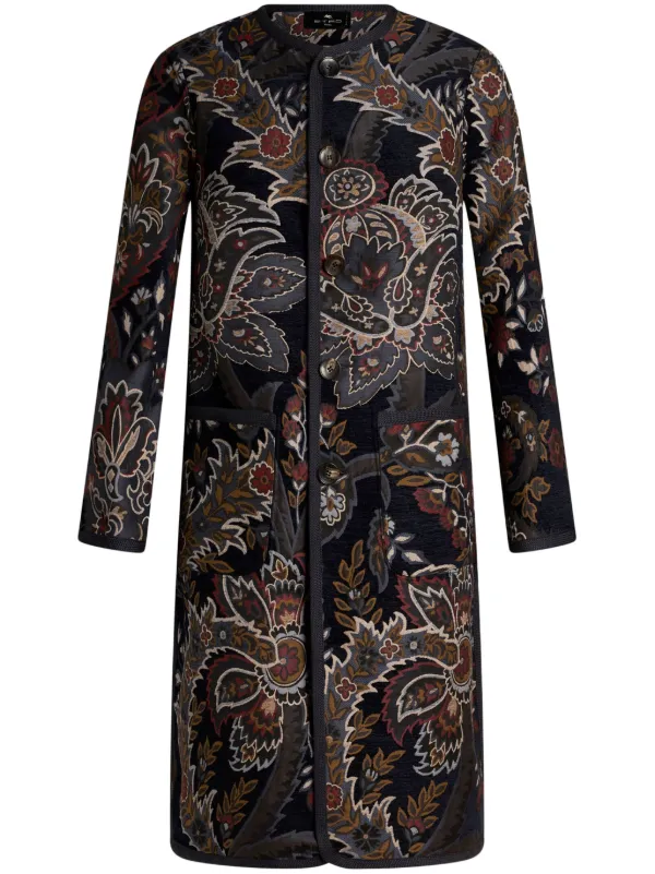 オードリー　ETRO ペイズリー柄トレンチコート　黒　新品未使用♡ ETRO ペイズリー リバーシブルコート | ブラック | FARFETCH JP