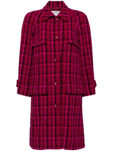 CHANEL Pre-Owned abrigo de tweed con mangas raglán 1995