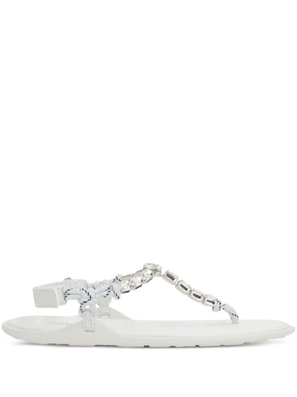 ［大人気！］Miu Miu Riviere Flat Sandal 5Y184EFM0053L74F0005 Miu Miu Tobacco-coloured Riviere sandal in rope and leather