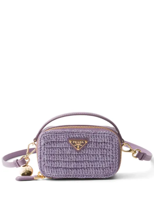 Pochette en crochet à plaque logo - Prada - Modalova