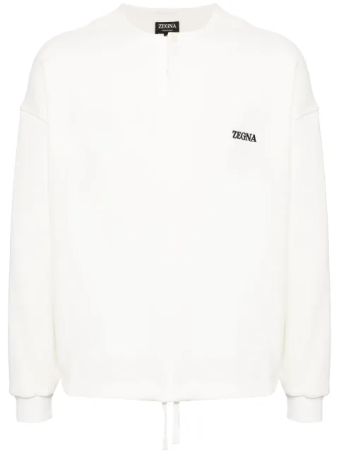 Zegna logo-embroidered cotton-blend sweatshirt