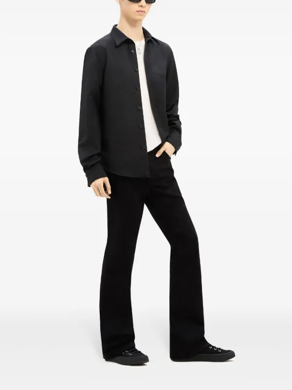 Courrèges One Pocket Twill Shirt | Black | FARFETCH SG