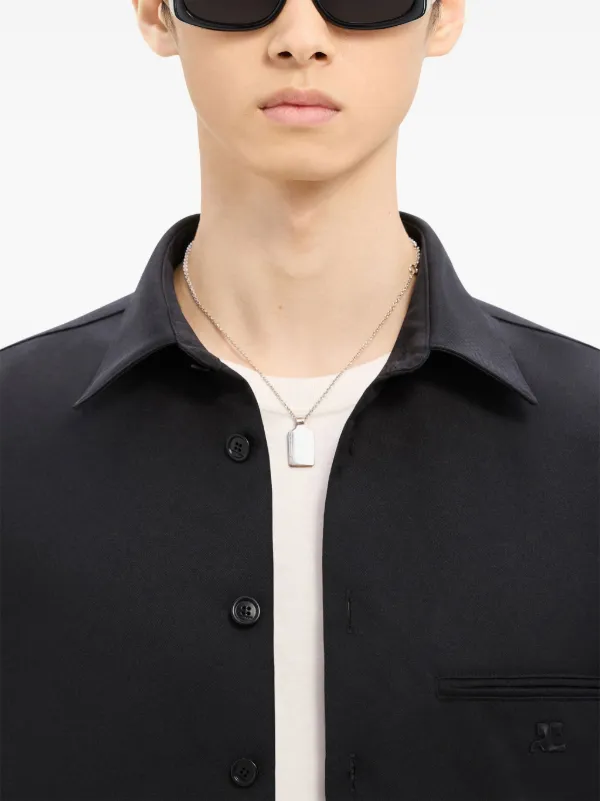 Courrèges One Pocket Twill Shirt | Black | FARFETCH SG