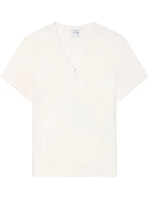 Courrèges V-neck cotton-blend T-shirt 