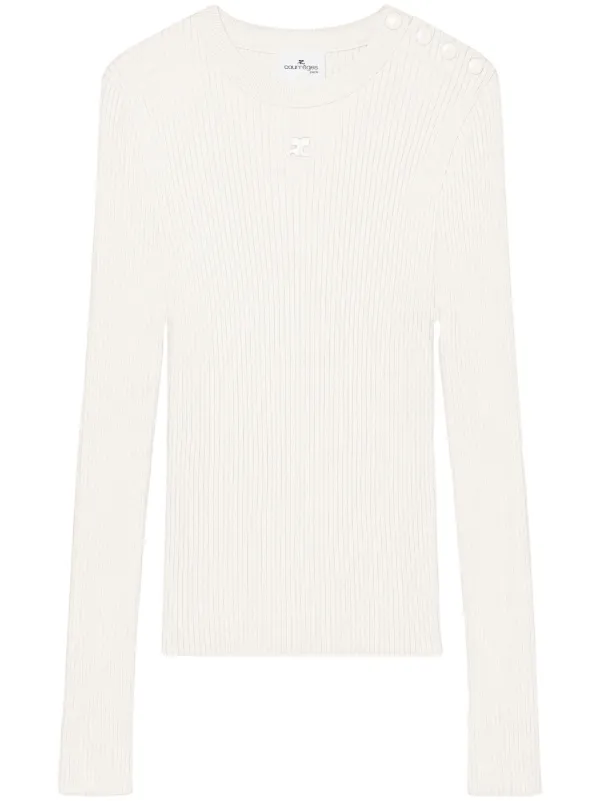 Courrèges リブセーター ホワイト Courrèges リブニット セーター | ホワイト | FARFETCH JP