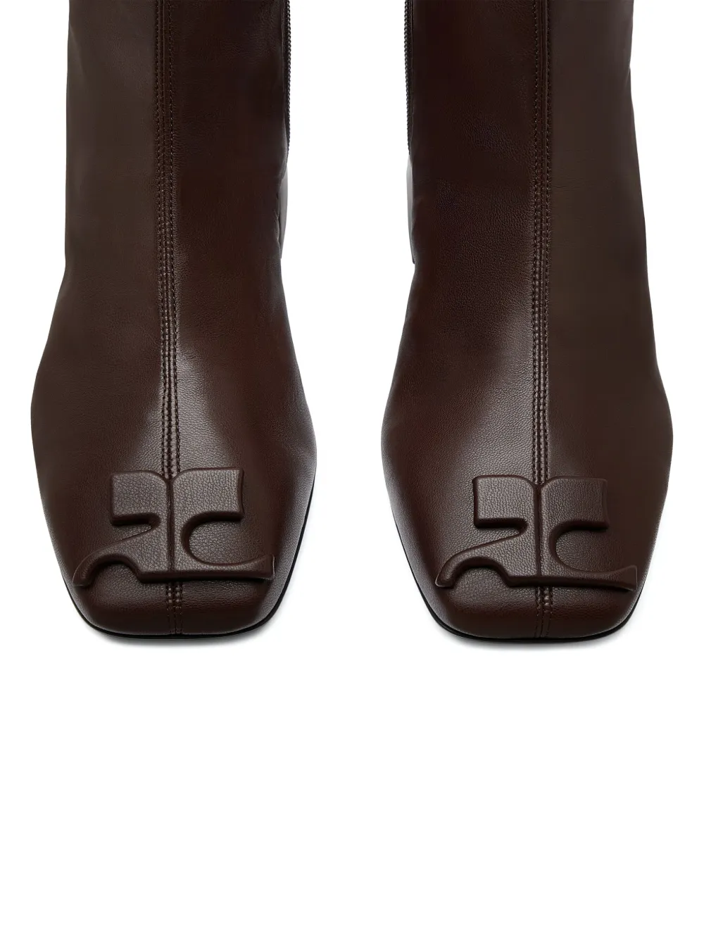 Courrèges Reedition leather boots Brown