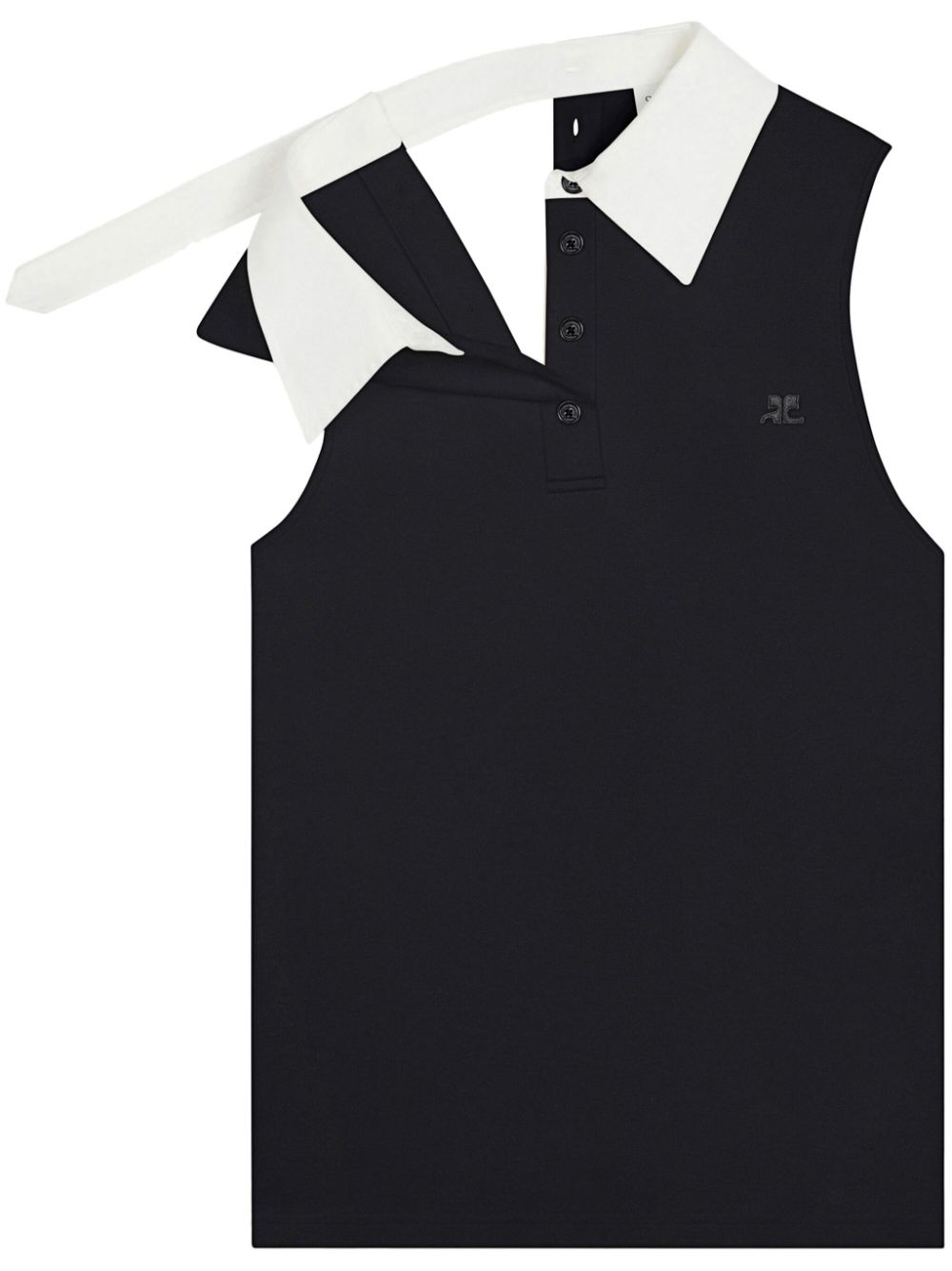 Courrèges logo-appliqué polo top