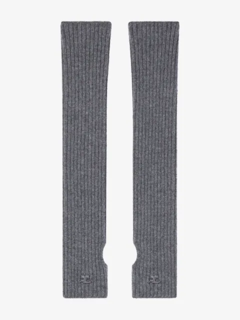 Courrèges ribbed wool mittens