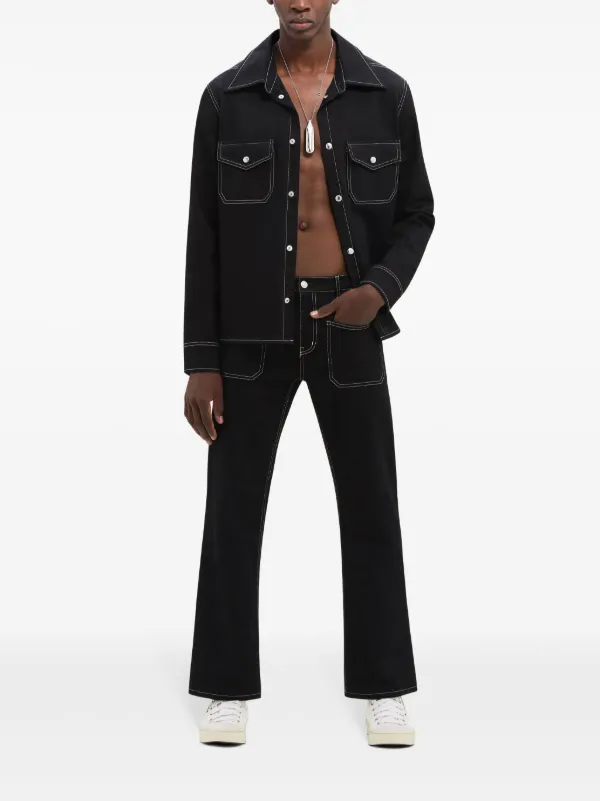 【送料&関税込】CourrA¨ges Bootcut Jeans Courrèges stud-embellished Stonewashed Bootcut Jeans | Grey