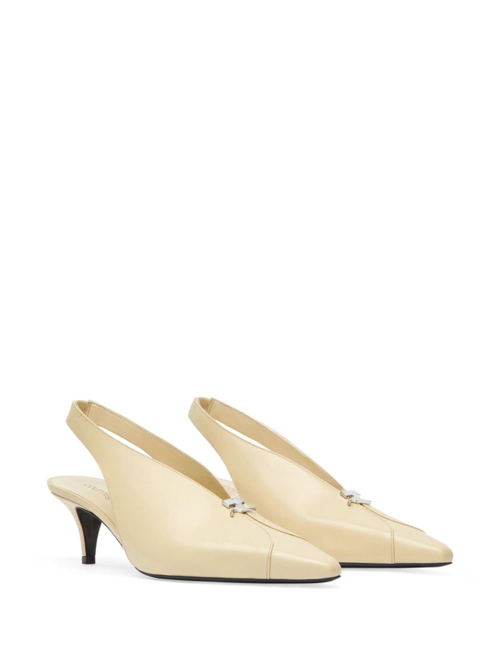 Courrèges Leren slingbacks - Beige